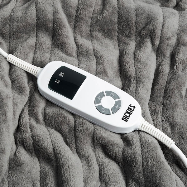 Dickies Reversible Micro Fleece Electric Throw Charcoal 120 x 160 cm