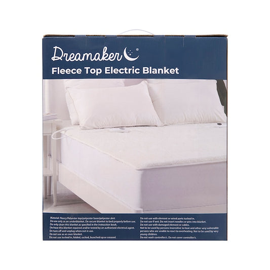 Dreamaker 350GSM Fleece Top Electric Blanket (Single, King Single, Double, Queen, King, Super King)